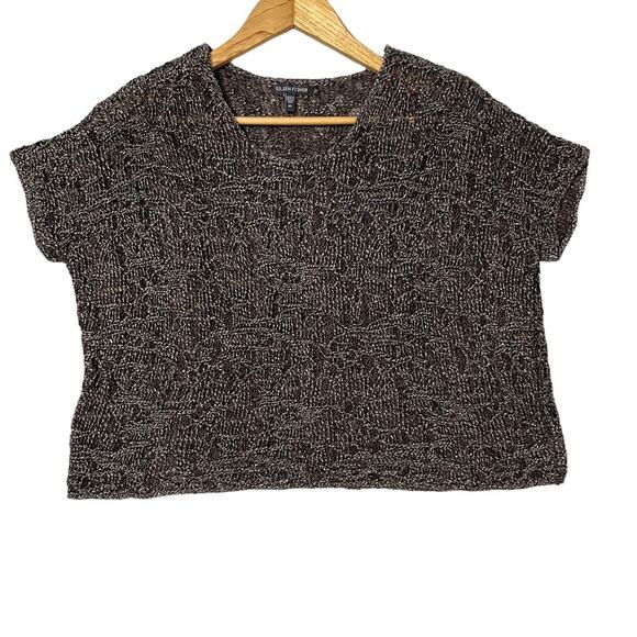 Eileen Fisher Wrapped Sparkle Jacquard Bronze Dolman Box Sweater a size XS - Picture 4 of 7